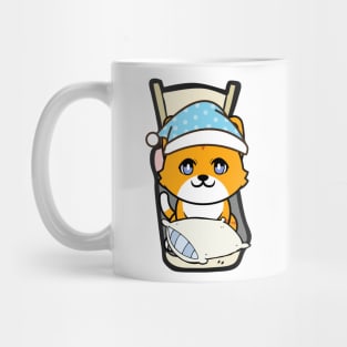 Cute orange cat is going to bed Mug